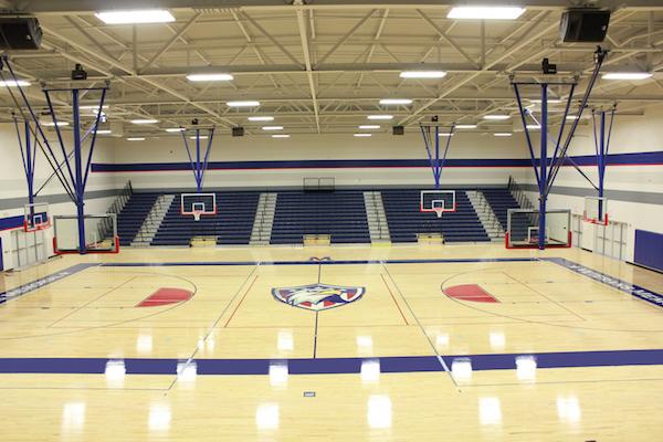 Veterans Memorial High School, home of the Eagles, sports a freshly waxed basketball court that doubles as a volleyball court. The first volleyball game is set to occur not long after classes begin on Aug. 24. Photo courtesy CCISD.