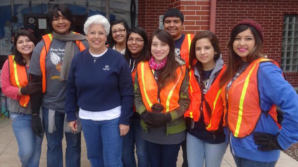 Mayor Nelda Martinez and an enthusiastic group of young volunteers made a difference in their city with cleanup efforts along the Agnes-Loredo Corridor walk. Courtesy photo