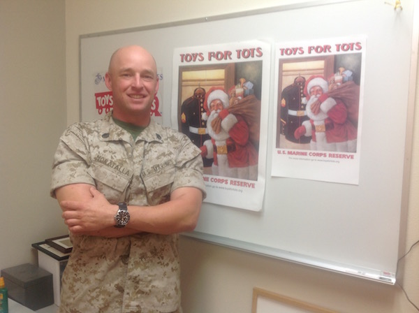 In Corpus Christi, Santa Claus comes clad in camouflage. Marine Staff Sgt. Andres Moratalla Jr. serves as coordinator of the 2015 U.S. Marine Corps Reserve Toys for Tots. Photo by Suzanne Freeman