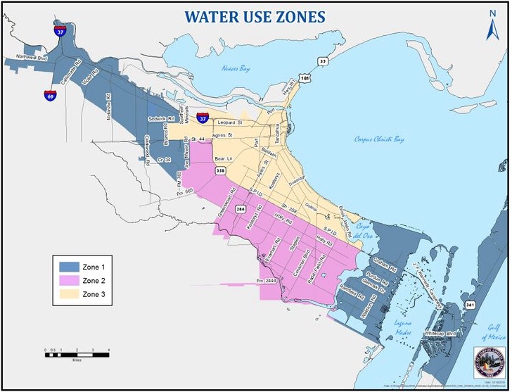 A new map was released by city hall Friday afternoon, Dec. 16, showing three zones with differently defined water usage.