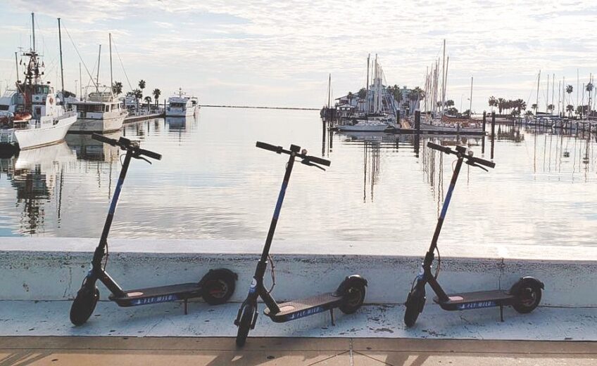 Blue Duck scooters are one of three brands of electric dockless scooters offered in downtown Corpus Christi. With Bird Rides and LIme, the three companies have about 100 scooters total for rent. Courtesy photo