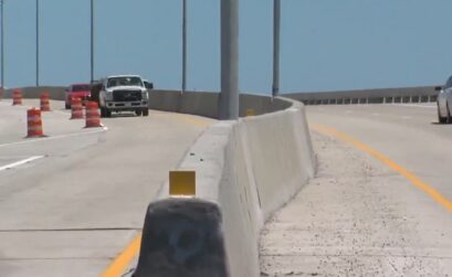 The concrete barrier that divides four lanes of traffic in two directions on the newly opened Copano Bay Causeway is a favorite safety feature of officials and drivers in Aransas County. Courtesy photo