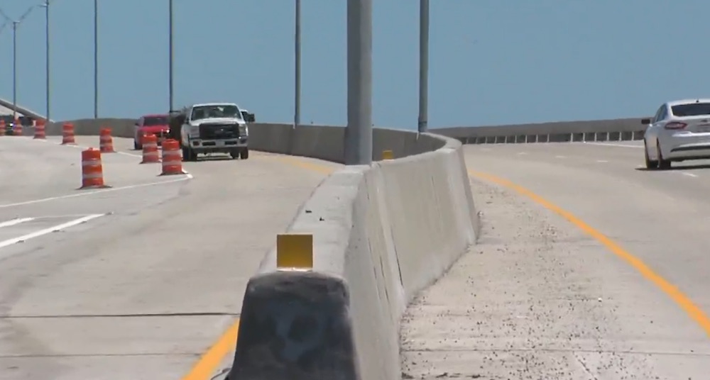 The concrete barrier that divides four lanes of traffic in two directions on the newly opened Copano Bay Causeway is a favorite safety feature of officials and drivers in Aransas County. Courtesy photo