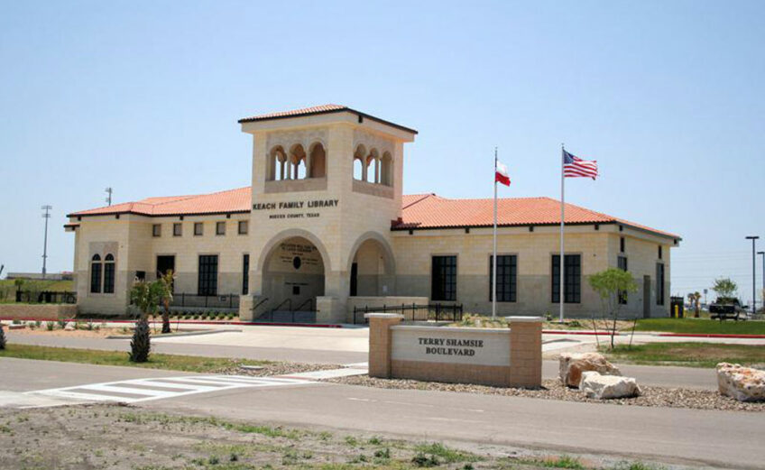 Backpacks containing 10 books are available for checkout at the Keach Family Library in Robstown as part of the Nueces County Public Libraries’ 1,000 Books Before Kindergarten initiative. Courtesy photo