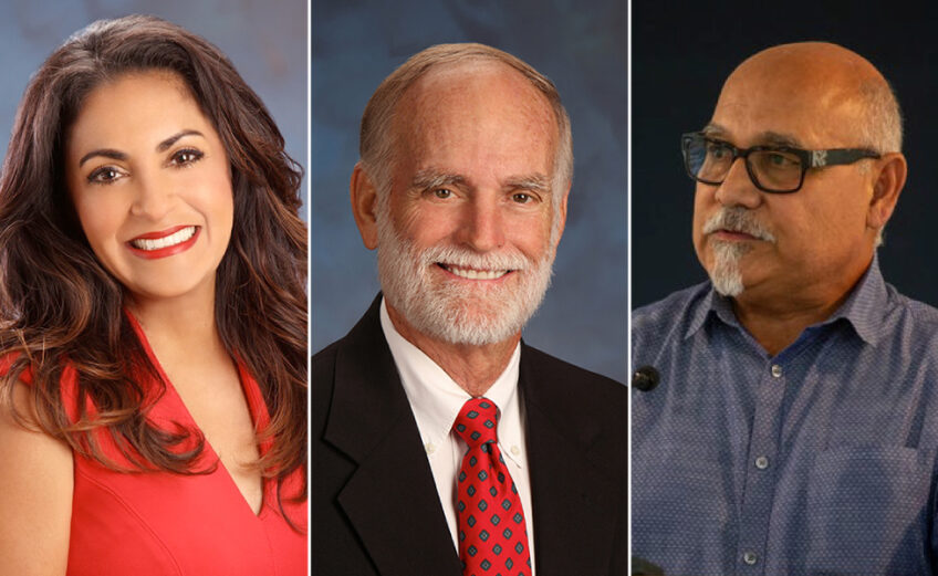 Paulette Guajardo (left), Greg Smith, and Billy Lerma each won their bid for seats on the Corpus Christi City Council. Guajardo will be the new mayor, Smith will return as District 1 council member, and Lerma will fill the open District 4 seat after swearing-in ceremonies on Jan. 12, 2021. Courtesy photos