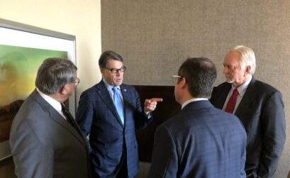 Port of Corpus Christi commissioners met with U.S. Energy Secretary Rick Perry during a recent trip to Washington, D.C. Port CEO Sean Strawbridge testified before a House subcommittee while there. Courtesy photo