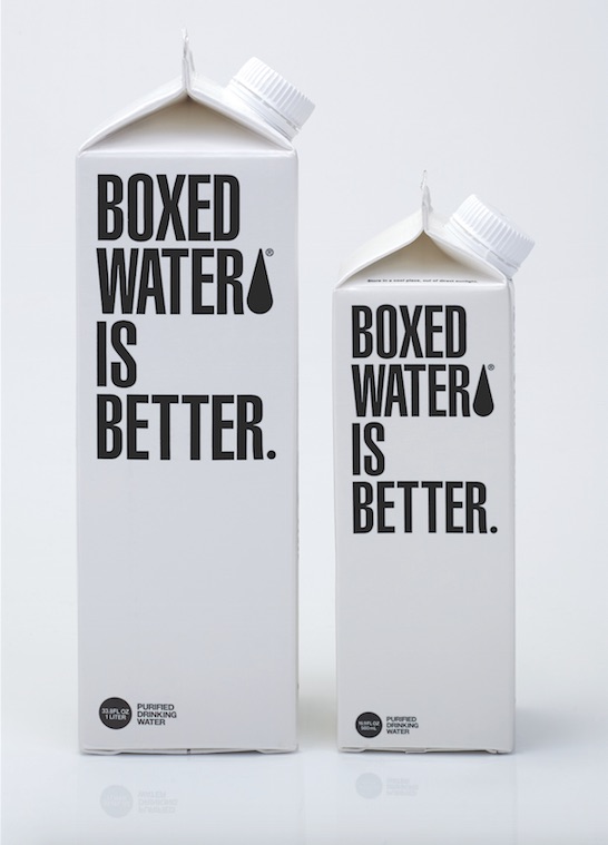 Boxed water comes in recyclable containers with an added bonus that it is easer to transport because of its shape. Courtesy photo