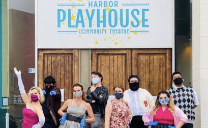 Costumed characters don face masks and gloves to serve concessions while others sing favorite Broadway show tunes during Curbside Theme Nights at Harbor Playhouse in Corpus Christi. Courtesy photo