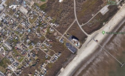 A Google Earth view of Port Aransas Beach and Horace Caldwell Pier. The beach is closed to anything but exercise until April 8. No camping, no fishing allowed during the Nueces County stay-at-home order, which took affect March 26.