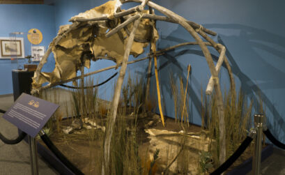 A Karankawa wikiup (hut) sits at the entrance to the newest exhibit at the Corpus Christi Museum of Science & History. Courtesy Photo