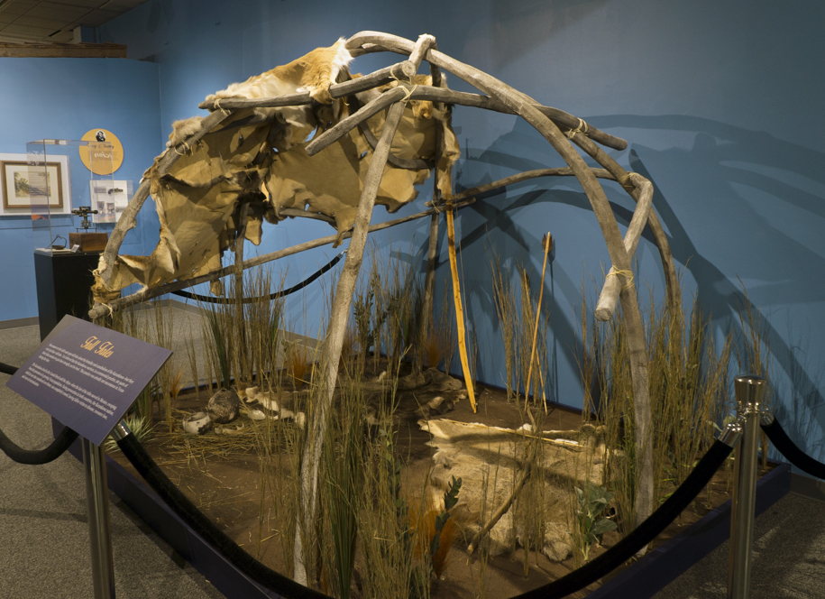 A Karankawa wikiup (hut) sits at the entrance to the newest exhibit at the Corpus Christi Museum of Science & History. Courtesy Photo