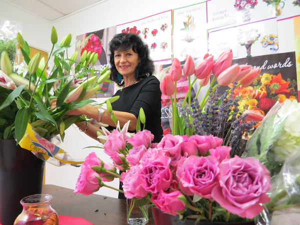 Margaret Fratila in her business of 30 years, Margaret's Greenhouse & European Floral Designs in Corpus Christi.