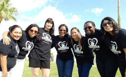Gearing up for the annual Walk for Freedom on Oct. 14 are volunteers from The Rescue House Rebbecka (left), Linda, Viola, Director Katina Stith, Teresa, Shereen and Marisol. Photo by Jane Kathleen Gregorio