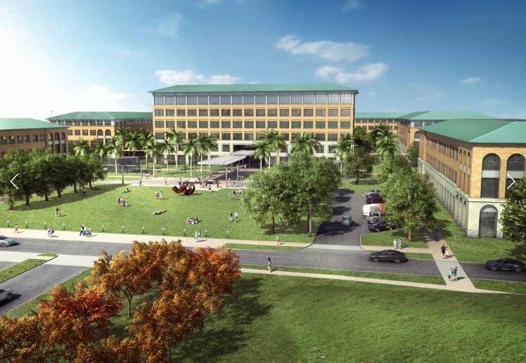 An architect's rendering of central campus of the proposed Southside campus for Del Mar College in Corpus Christi. This is the first part of the campus that would be built if a bond issue on the November ballot is approved by voters. Courtesy Illustration