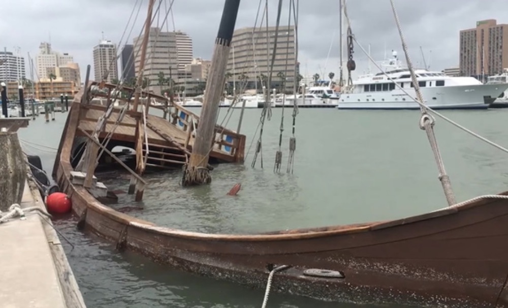 La Niña sunk into Corpus Christi Bay for the second time Monday, April 22. Hurricane Harvey sunk her in August 2017. Courtesy photo