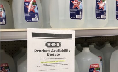 Limiting store hours for restocking and restricting the number of products a person can buy to stop hoarding has been a success of sorts. While paper and cleaning products are pretty much cleaned out immediately, water is still readily available at this H-E-B in Corpus Christi. Staff photo