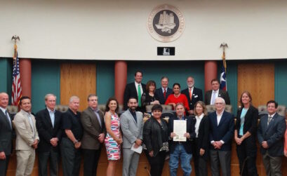Corpus Christi City Council members and Mayor Pro Tem Lucy Rubio present a proclamation to the Corpus Christi Small Business Association Branch Office declaring April 30-May 6, 2017 "National Small Business Week.” Courtsey Photo