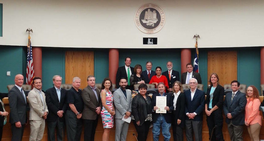 Corpus Christi City Council members and Mayor Pro Tem Lucy Rubio present a proclamation to the Corpus Christi Small Business Association Branch Office declaring April 30-May 6, 2017 "National Small Business Week.” Courtsey Photo