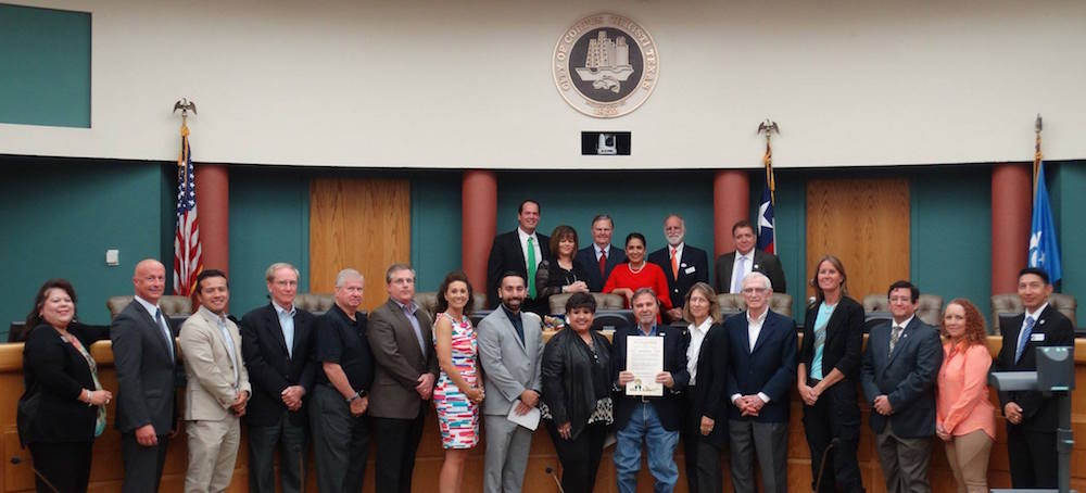 Corpus Christi City Council members and Mayor Pro Tem Lucy Rubio present a proclamation to the Corpus Christi Small Business Association Branch Office declaring April 30-May 6, 2017 "National Small Business Week.” Courtsey Photo