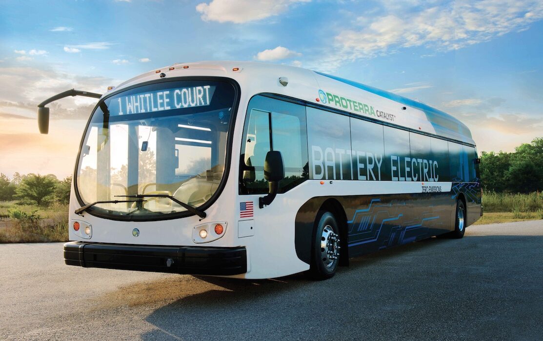 The Catalyst, a 40-passenger electric bus developed by Proterra, recently came to Corpus Christi for a test drive. The Regional Transit Authority gave rides on the bus, which is designed to travel 250 miles on a full charge. Courtesy photo