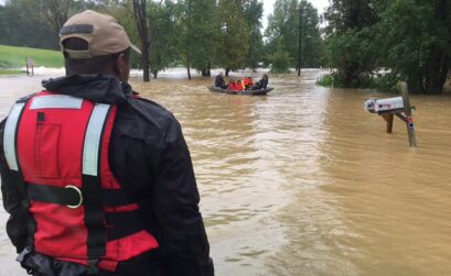 Texas Game Wardens rescuing Houston residents from the ravages of Hurricane Harvey, which dumped almost 50 inches of rain on the city over three days. Courtesy photo