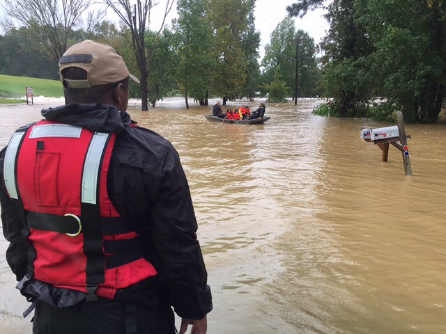 Texas Game Wardens rescuing Houston residents from the ravages of Hurricane Harvey, which dumped almost 50 inches of rain on the city over three days. Courtesy photo