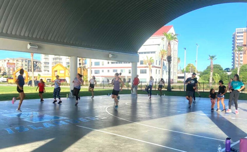 A fitness class is one option at Safe Fun-Fit at the Bayfront offered every Saturday at The Water’s Edge and sponsored by the Corpus Christi Parks and Recreation Department and VFit Productions. Courtesy photo