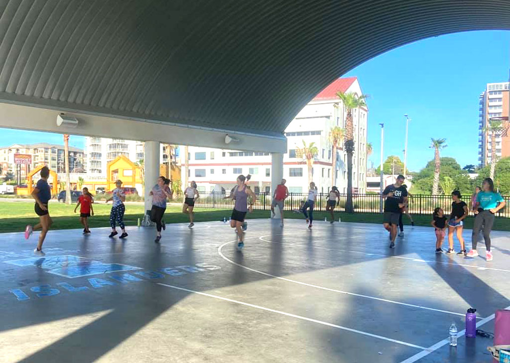 A fitness class is one option at Safe Fun-Fit at the Bayfront offered every Saturday at The Water’s Edge and sponsored by the Corpus Christi Parks and Recreation Department and VFit Productions. Courtesy photo