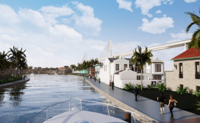 An artist’s rendering of a proposed canal drainage project in North Beach in Corpus Christi. This version, with development, is estimated to cost $41.2 million and would be funded mostly through private investments. The City Council recently approved Phase 1 of solving the area’s flooding problem, setting aside $7 million to create an open space and channel for better drainage. Courtesy photo