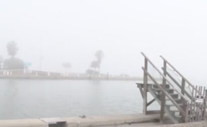 Ghostly fog covers the spot where La Niña once docked in the Corpus Christi Marina. The replica ship was loaded onto a barge and taken to the middle of Corpus Christi Bay to be demolished January 16, 2020. It sank on January 13 for the third time since Hurricane Harvey took it down in 2017. Courtesy photo