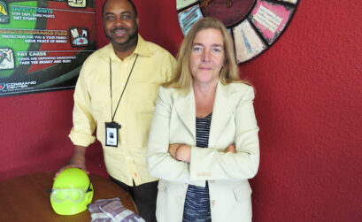 Two people who keep Corpus Christi working: Command Center Branch Manager Patrick Cage and Assistant Branch Manager Amy Moore. The company finds temporary workers for local industries from gas and oil to hospitality. Staff photo