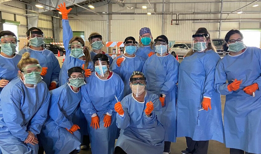 Thirty Del Mar College nursing students volunteered to administer COVID-19 vaccinations at the Robstown Fairgrounds on Tuesday, Feb. 23. The Corpus Christi college will begin offering a bachelor’s degree in nursing this fall. Courtesy photo