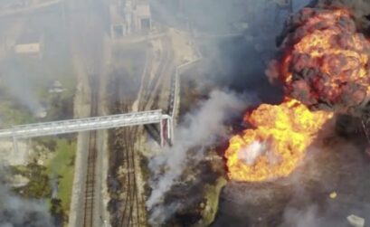 A private contract dredging vessel hit a propane pipeline in the Corpus Christi ship channel Aug. 21, killing four people and injuring six others. Cleanup continued on Monday, Aug. 24, as the U.S. Coast Guard called off the search for the bodies of two of the four presumed dead. Screen captured image