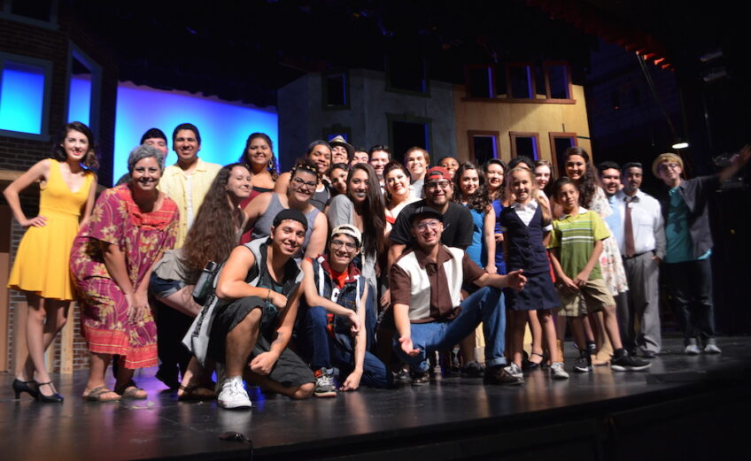 Production manager and director Joseph Munoz with the cast and crew of ‘In the Heights,’ now playing through Sept. 17 at the Harbor Playhouse in Corpus Christi. Photo by Jane Kathleen Gregorio