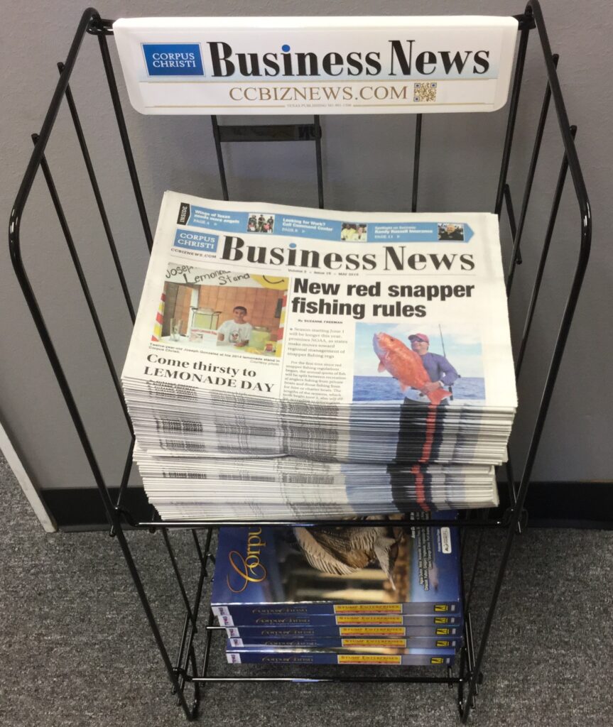 Look for the latest issue of the Corpus Christi Business News in a news stand near you! And don't forget to grab a Corpus Christi Area-Wide Telephone and Internet Directory while you're at it.