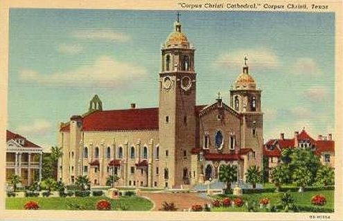 An old postcard of the Corpus Christi Cathedral.