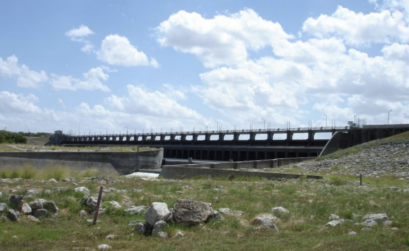 A view of the primary gates at Lake Corpus Christi where the Nueces River runs into the lake. Levels are currently down to almost 40 percent, which would trigger Stage 1 water restrictions for both residential and commercial users. Courtesy photo