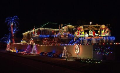 The Mazoch Family Christmas display is so big it made it on ABC’s “The Great Christmas Light Fight” in 2015. It tackles Christmas, island style, with lighted pelicans mixed with more traditional scenes. Lights out each night at 10 p.m. Courtesy photo