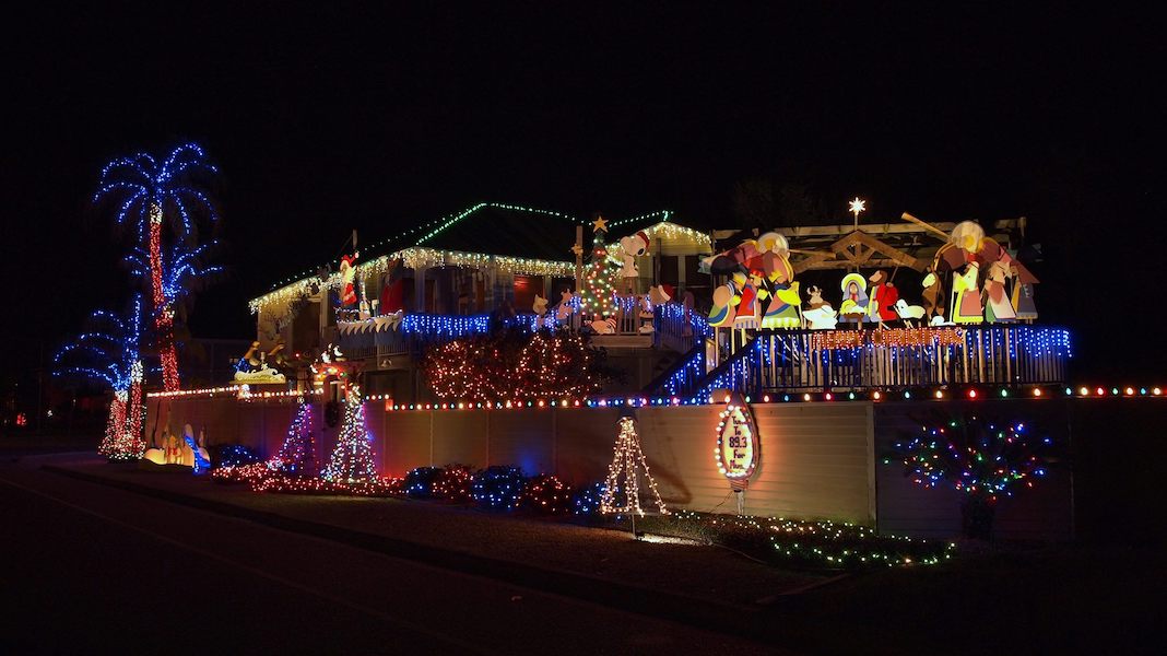 The Mazoch Family Christmas display is so big it made it on ABC’s “The Great Christmas Light Fight” in 2015. It tackles Christmas, island style, with lighted pelicans mixed with more traditional scenes. Lights out each night at 10 p.m. Courtesy photo