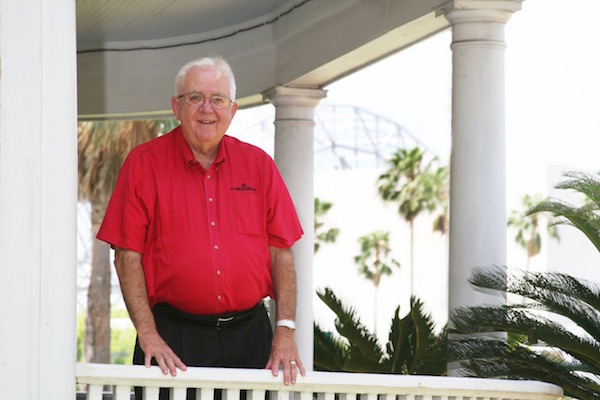 Foster Edwards in 2015 after announcing his retirement from the Corpus Christi Chamber of Commerce. His new job at the San Patricio Economic Development Corp. takes him across the Harbor Bridge, seen just over Edwards’ shoulder. Photo by Carrie Robertson Meyer/Third Coast Photo