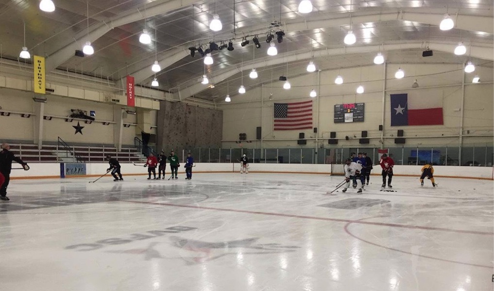 The Corpus Christi IceRays in training camp at Spirit Ice Arena in College Station in August. The IceRays don’t play on home ice this season until October 10. Courtesy photo