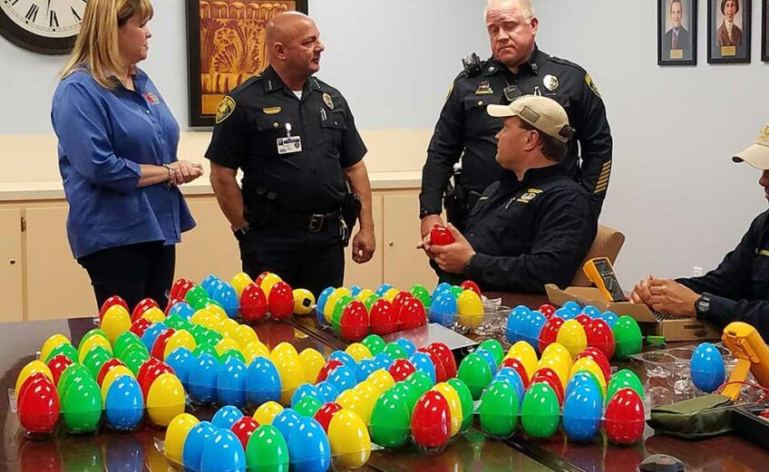 The Corpus Christi Police Department Bomb Squad provided 200 beeping eggs for the Beeping Eggstravaganza. Courtesy photo