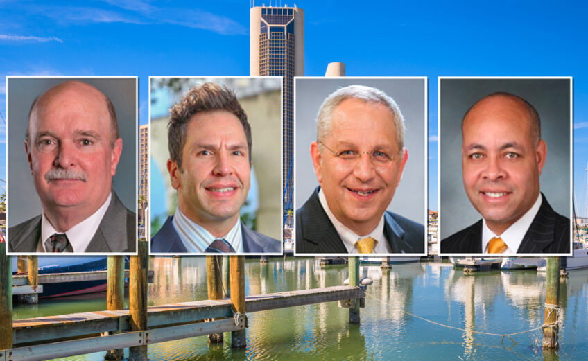 The four finalists for Corpus Christi city manager are (clockwise from left) Corpus Christi Assistant City Manager Keith Selman; San Antonio Deputy City Manager Peter Zanoni; Lee R. Feldman, the former city manager of Fort Lauderdale, Florida; and Harry E. Black, the former city manager of Cincinnati. Courtesy photos