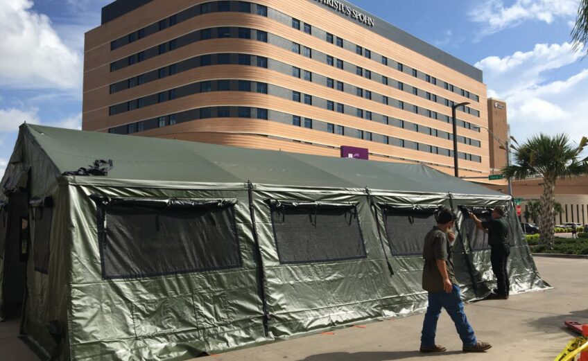 International Medical Corps, a disaster recovery and first responder organization, has deployed in Corpus Christi, setting up field tents on the Christus Spohn hospital grounds at Memorial and Shoreline. Courtesy photo