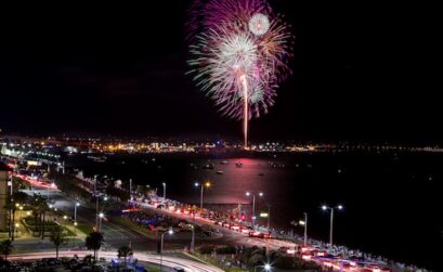 The rockets’ red glare lights up the Corpus Christi skyline at the Mayor’s Big Bang Fourth of July celebration. Courtesy photo