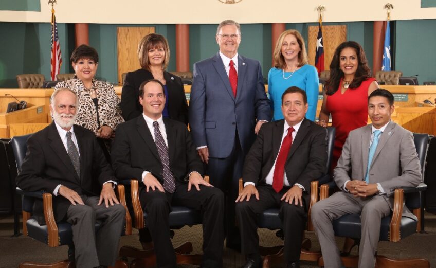 The most current Corpus Christi City Council photo does not include the latest appointed member, Everett Roy, who replaced Carolyn Vaughn (back row, second from left) just a few months ago. Vaughn resigned when she was appointed to the Nueces County Commissioners Court. To her right is Lucy Rubio, the only council member who for sure is not running for re-election. She is running for justice of the peace instead.