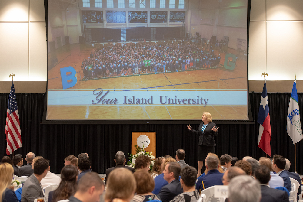 Dr. Kelly Quintanilla, president and CEO of Texas A&M University-Corpus Christi, delivered the keynote speech at her second State of the University luncheon Sept. 12 at The Island University in Corpus Christi. Courtesy photo