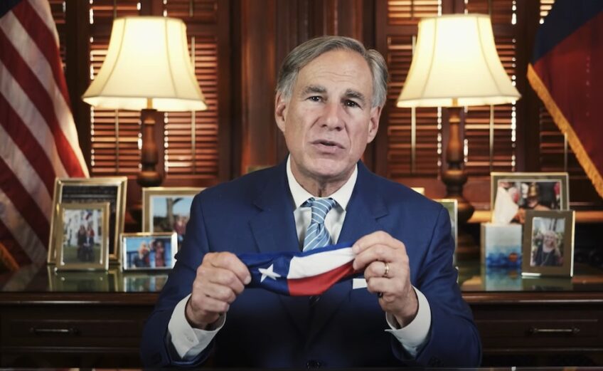 If everyone wears a face covering, businesses will be able to stay open and people will stay safe from the spread of COVID-19, said Texas Gov. Greg Abbott. Screen capture image