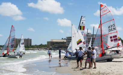Corpus Christi hotels, offices, and homes make up the background of the World Youth Sailing Championships on McGee Beach on July 15-20. Photo by Carrie Robertson Meyer/Third Coast Photo