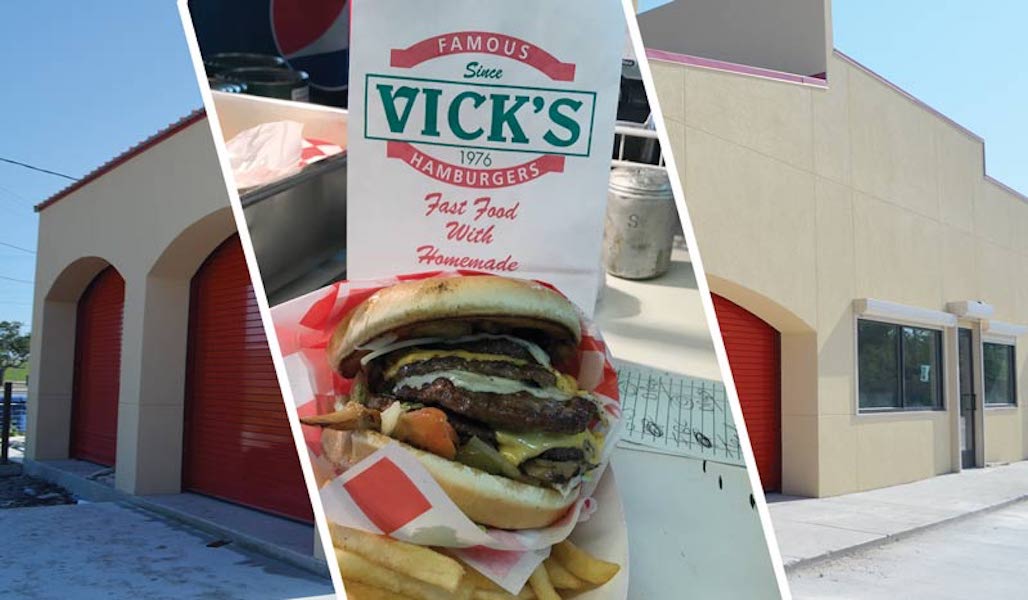 Have one of these inside there! George Pollakis, owner of Vick’s Famous Hamburgers, plans a grand opening for his new location (right next door to his old location) sometime this month.